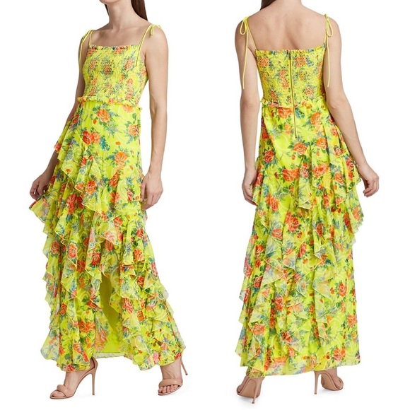 Alice + Olivia Jocelyn Tiered Ruffle Maxi Dress - 2 - Picture 1 of 9